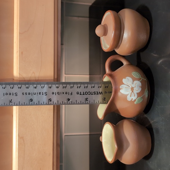 3 pieces Pigeon Forge Pottery brown with yellow interior glaze - Picture 13 of 13